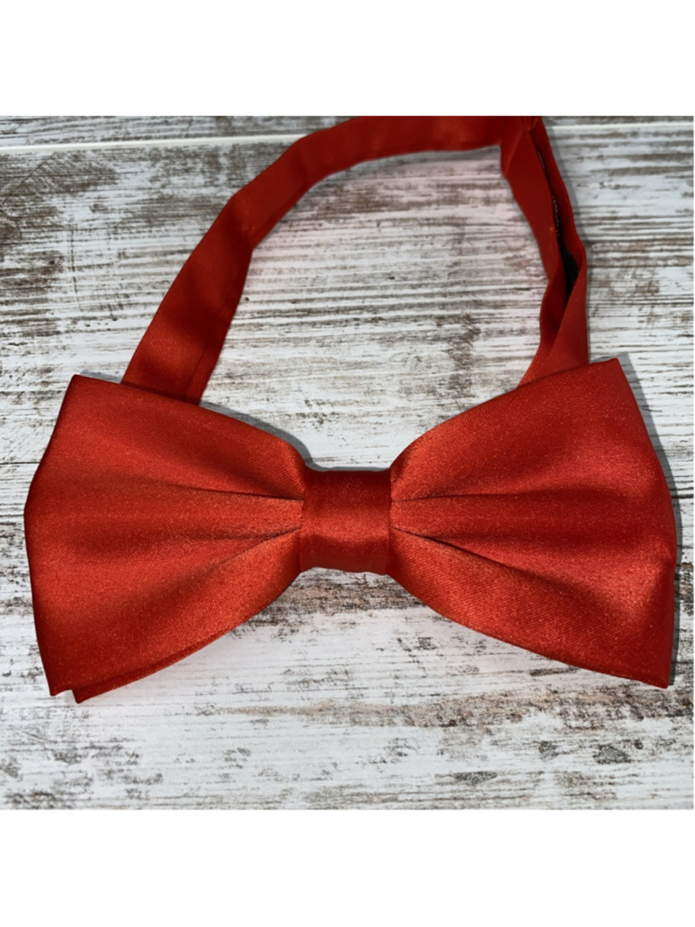 Platinum Hanger Red Bow Tie Solid Satin Pre Tied Adjustable Formal Wedding Mens